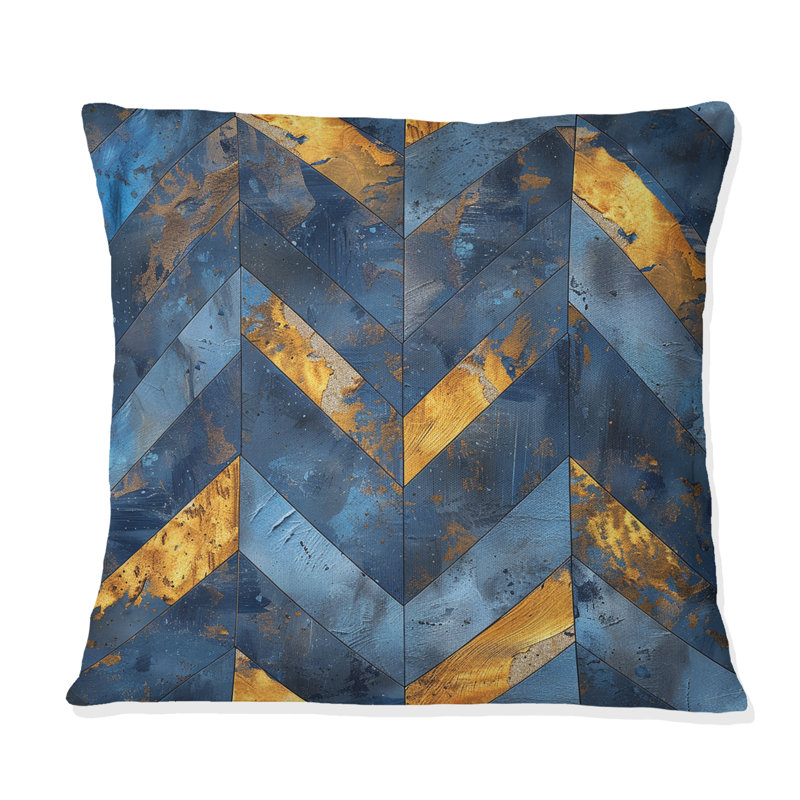 Coussin Chevron Glam IV - Chevron, H 18 po x H 18 po