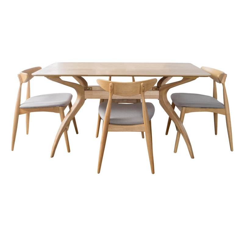 Ensemble de salle à manger 5 pièces Chesaning, Beige gris, Chêne
