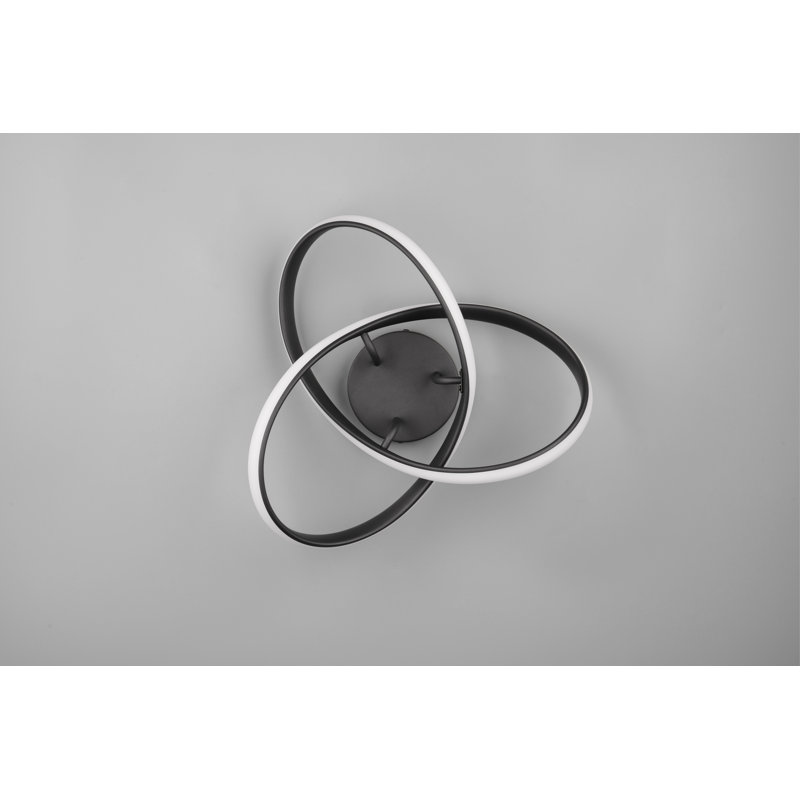 Deangelos LED Flush Ceiling Light, Black