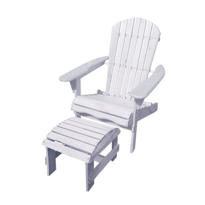 Chaise Adirondack pliante en bois massif avec repose-pieds Artiana