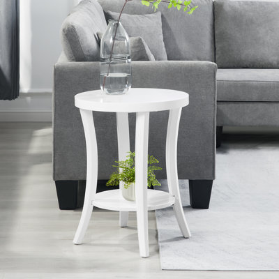 Dinh Round End Table with Shelf by Winston Porter