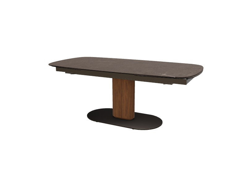Tables extensibles Cameo, H 29,75 po x L 78,75 po x l 39,38 po, Bronze, Noyer Canaletto / bronze mat / noir mat