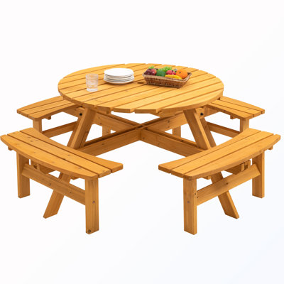 Table de salle à manger pour 8 personnes avec bancs