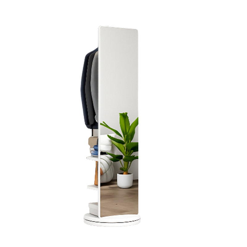 Miroir de plancher en bois massif avec miroir 360 °