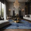 Tapis bleu soyeux et moelleux-1262570649