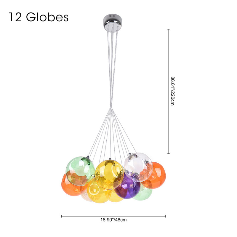 Cristelle 12 - Light Chandelier with Glass Accents