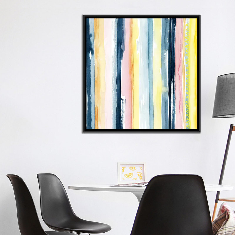 « crépuscule stream ii », impression sur toile, H 18 po x l 18 po x P 1,5 po, Toile avec cadre noir, Pas de tapis