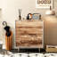 Commode haute en bois à 4 tiroirs, commode avec 4 pieds en métal, dispositif anti-basculement pour chambre à coucher, salon