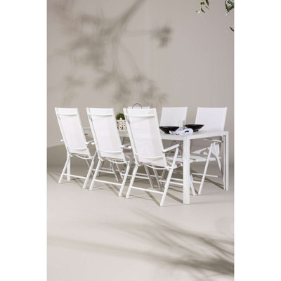 Buffum 6 - Person Solid Wood Patio Dining Set Rectangular Table