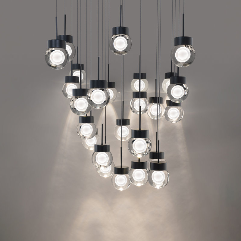 Double Bubble LED Pendant, Black, 5.5" H x 28.75" W x 28.75" D, 25