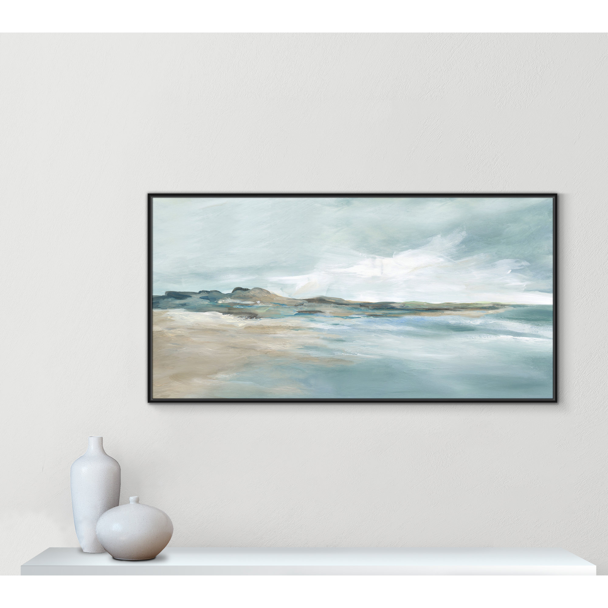 Sandpoint Print by Carol Robinson, 31.5" H x 61.5" W, Black