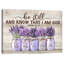 Lavender Bathroom Flower Decor Wall Art Be Still And Know That I Am God Rustic Floral Purple Pictures Wall Decor Religion Canvas Painting.-1809551180