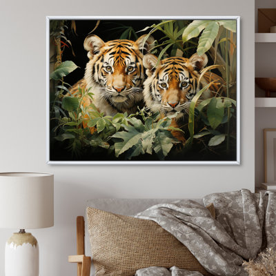 Asian Art Tigers In Jungle III - Art mural asiatique