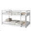 Lit superposé simple au-dessus d'un lit simple en bois massif et en bois d'hévéa massif avec échelle, plateformes de lit supérieures et inférieures fabriquées avec des lattes renforcées, blanc-478295906