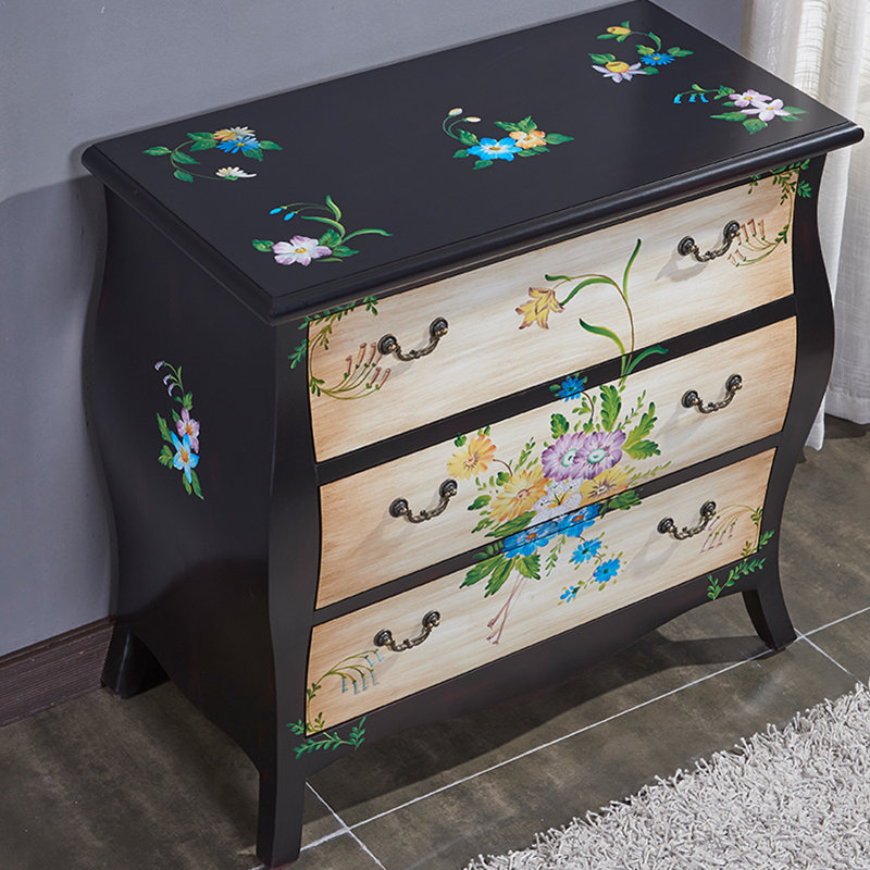 Commode décorative charmante à trois tiroirs Vintage