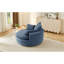 Chaise longue pivotante American Design 360 avec profondeur de siège de 38 pouces, revêtement en velours côtelé et 3 coussins pour le siège bleu, salon doux et confortable-190806679