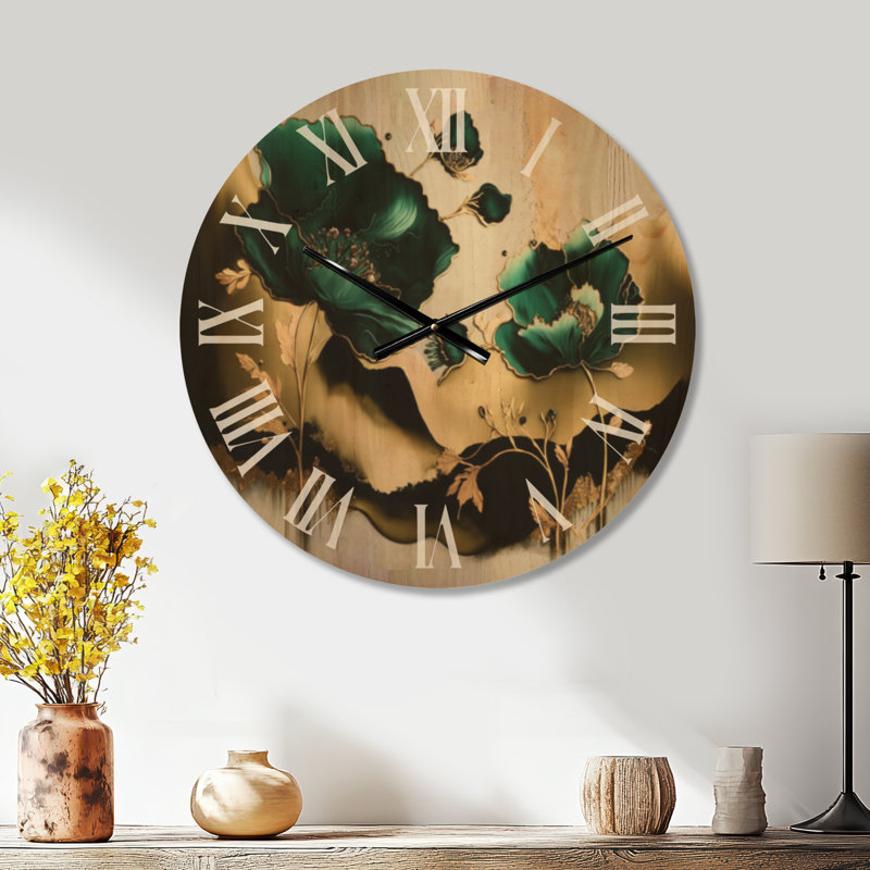 Horloge murale Poppy Floral Euphoria II - Large Poppies, Large