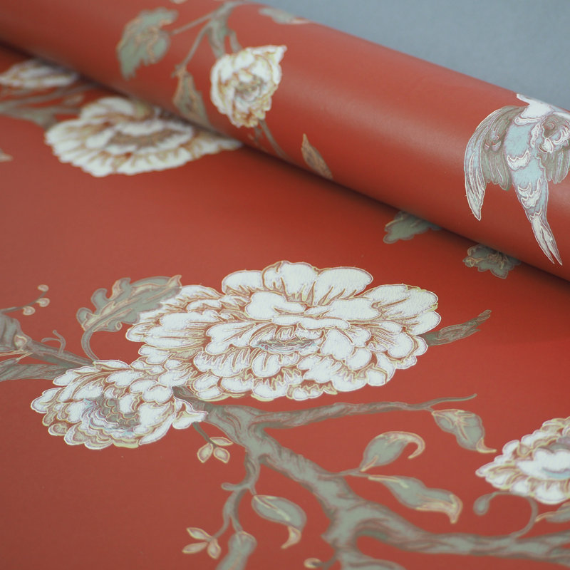 Rouleau de papier peint classique, Rouge, L 393,7 po x l 20,87 po