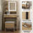 Herdon Solid and Manufactured Wood Lighted Mirror Vanity Set with Stool-2081332379
