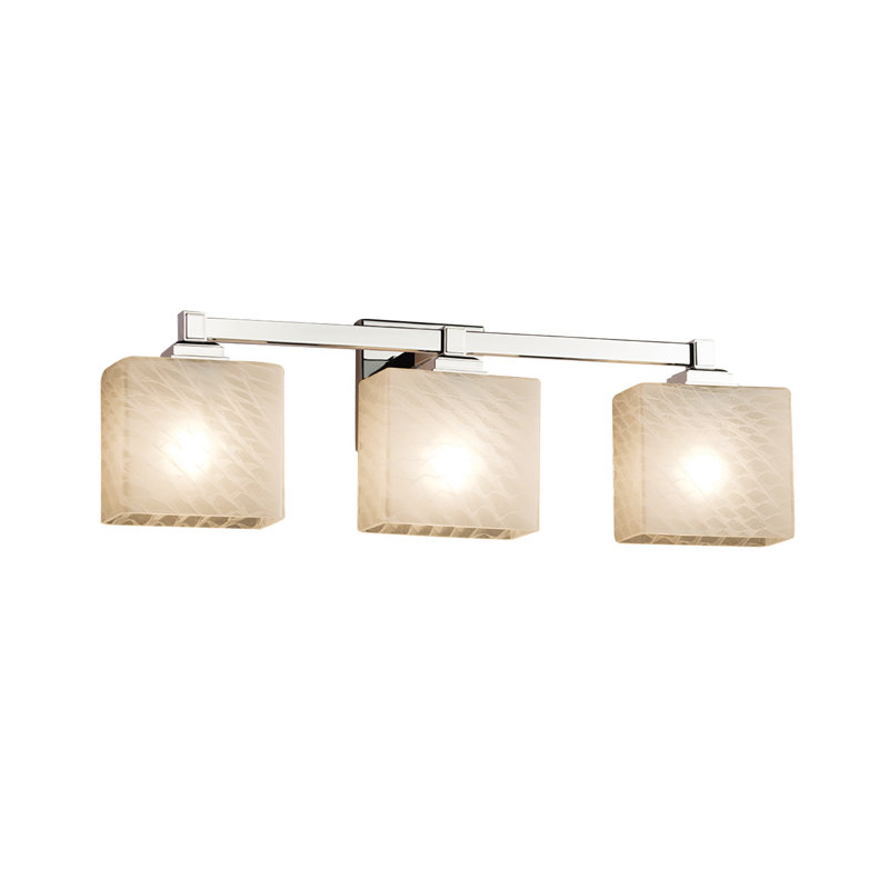 Casson 3 - Light Dimmable Vanity Light, Weave, Polished Chrome