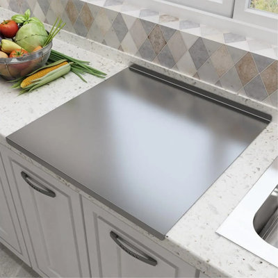 304 Stainless Steel Cutting Board Anti-slip & Mildew-proof! No More Moldy Wooden Boards | Heavy-duty & Food-safe, Easy To Clean – Chop Meat, Knead Dough, Bake Prep All-in-one | Must-have For Home