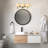 5-Piece All-In-One Matte Black Bathroom Kit With 22" 3-Light Vanity Light And Damp Rated Linen Shade