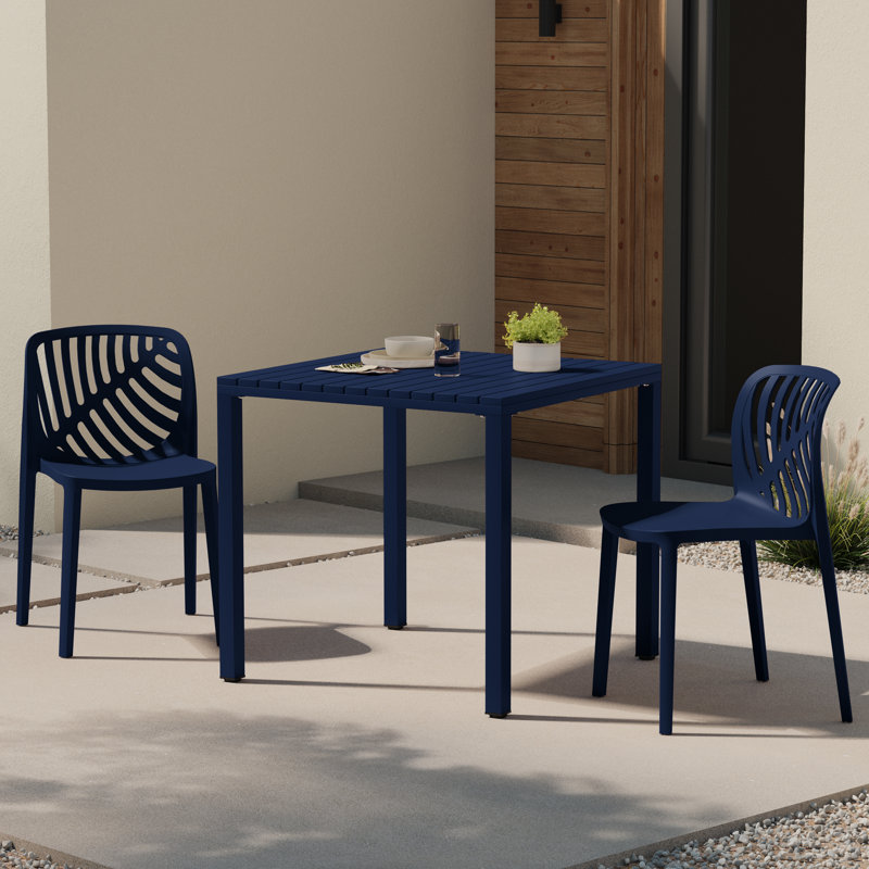 Ensemble de 2 chaises de patio empilables, Navy
