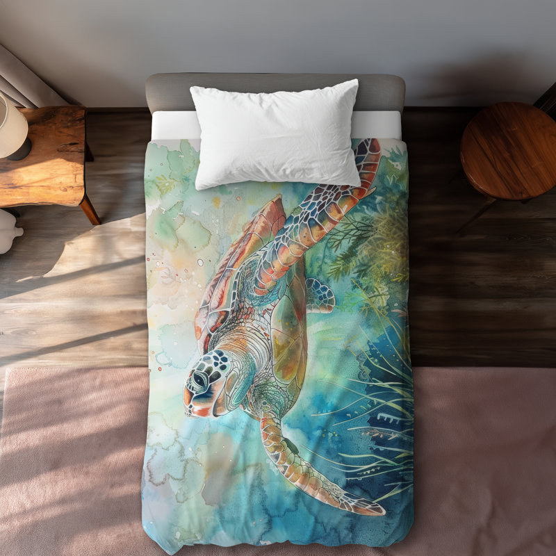 Turtle White Duvet Cover | Elegant Home Decor Essential