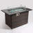 50000Btu Propane Fire Pit Table With Ceramic Top, 44Inch Outdoor, Rectangular , Lid, Rain Cover, Vivid Glass Rocks, Color Gas Table, Tile 50000Btu, Flashing Finish