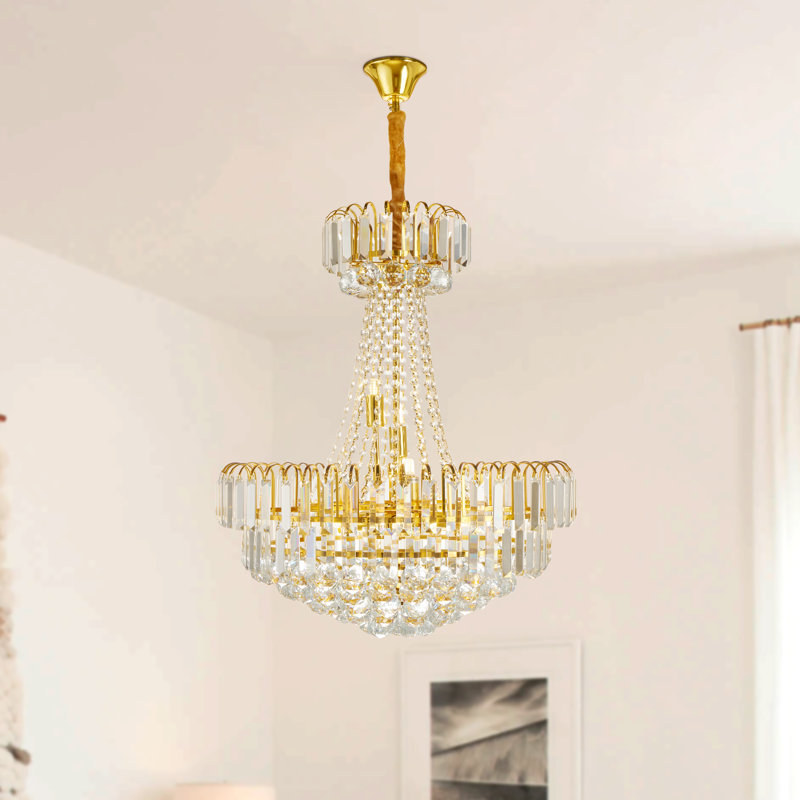 Lustre empire en cristal 8 lumières à intensité variable Brendy