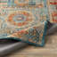Tapis bleu clair / safran tissé à plat à la main Aoi-906497999