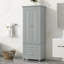Grande armoire de rangement avec deux tiroirs pour salle de bain / bureau, gris