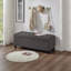 Banc de rangement rembourré capitonné à boutons, banc d'entrée en tissu de lin avec pieds en bois fuselés, banc de lit - gris foncé-1074381591-1074381595
