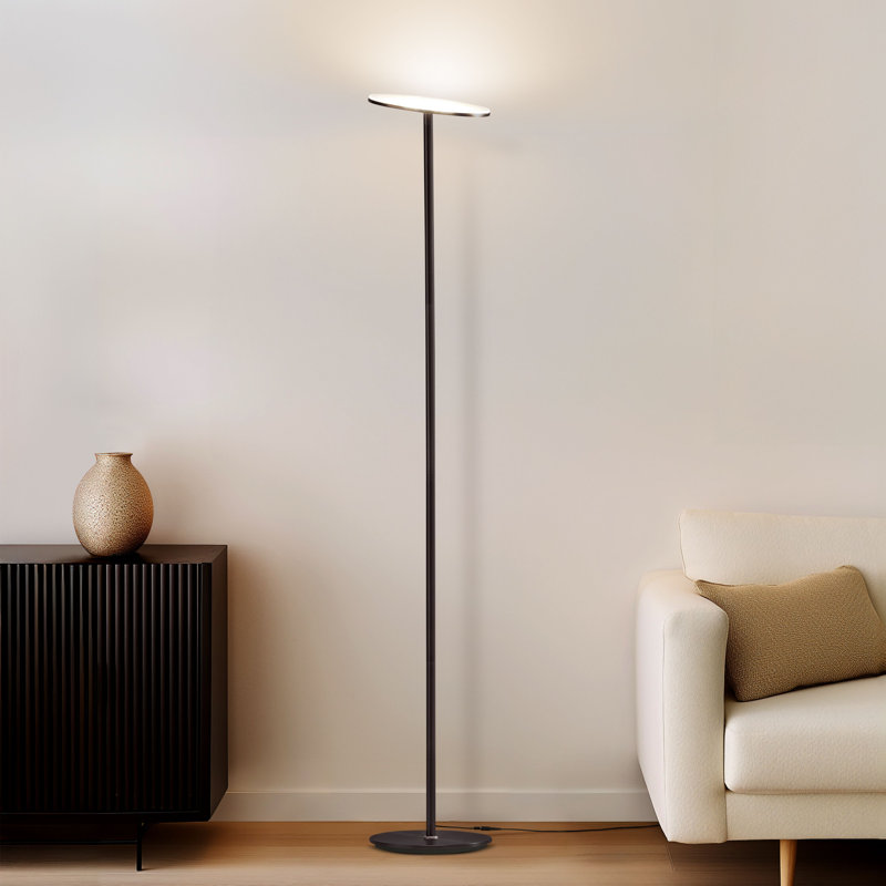 Sky Flux Industrial 63" Dimmable LED Floor Lamp with Adjustable Head, Bronze, 30 W