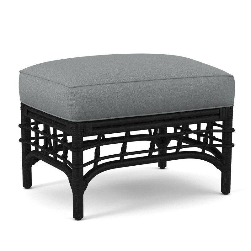 Repose-pieds Luca, Tissu performance bleu clair 0851-55, Noir