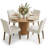 Danayla 4 - Person Dining Table Sets With 41.5'' Round Table & 4 Upholstered Linen Chairs-103707430