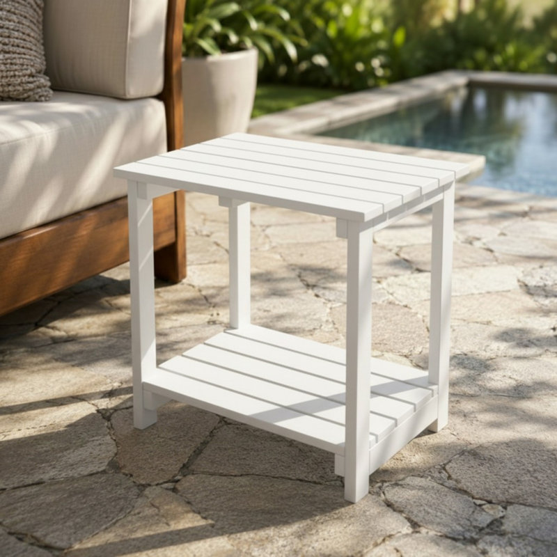 Table d'appoint d'extérieur Hampshire, Blanc