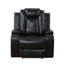 Fauteuil inclinable électrique en similicuir de 37,5 po de large avec port USB - Noir-133343796