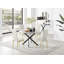 Tierra Modern Chrome Metal & Glass Round Dining Table Set with 4 Quilted Velvet Chairs-88388877-88388860-88388859