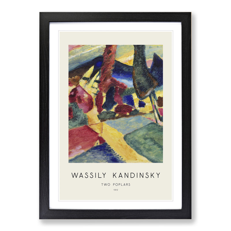 Landscape with Two Poplars by Wassily Kandinsky - Picture Frame Art Prints, 36cm H x 27cm W x 2cm D, Black Framed