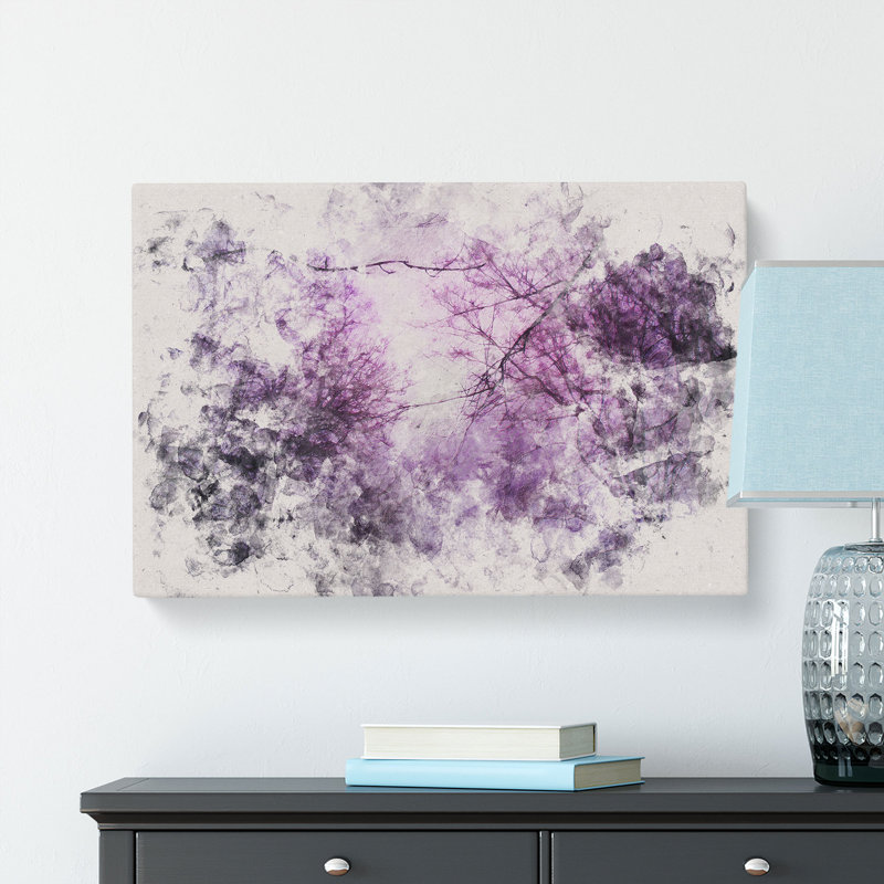 Purple Sky Behind the Winter Trees - Wrapped Canvas Graphic Art Print, 60cm H x 91cm W x 3cm D