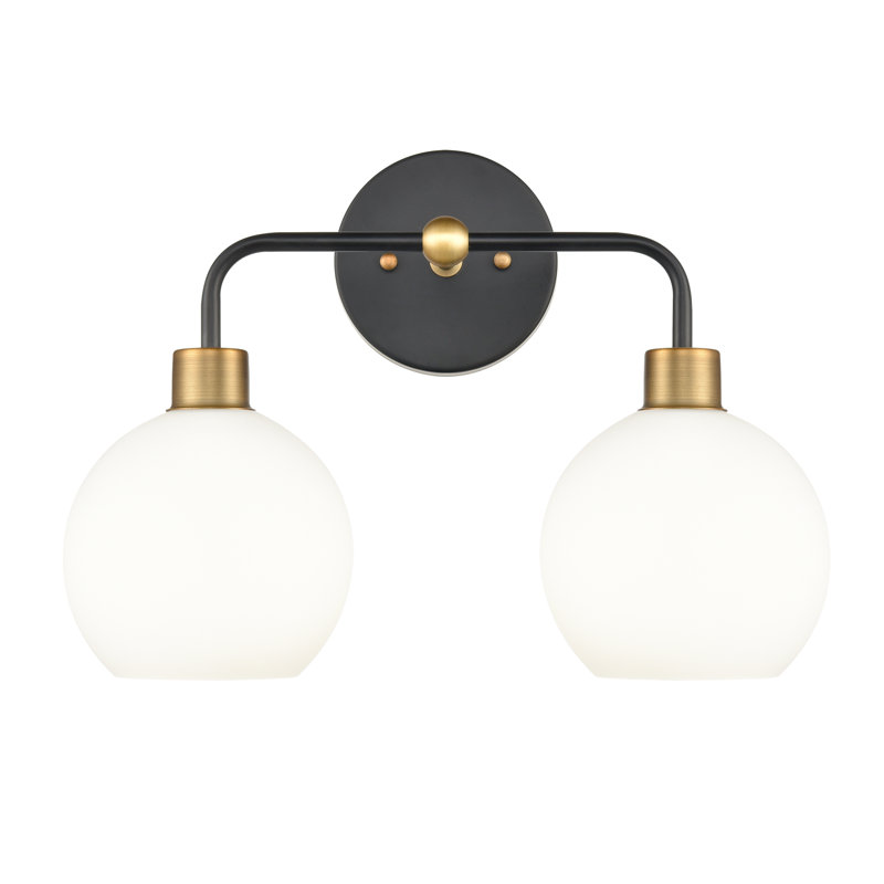 Braelyn Armed Sconce, Satin Brass/Black