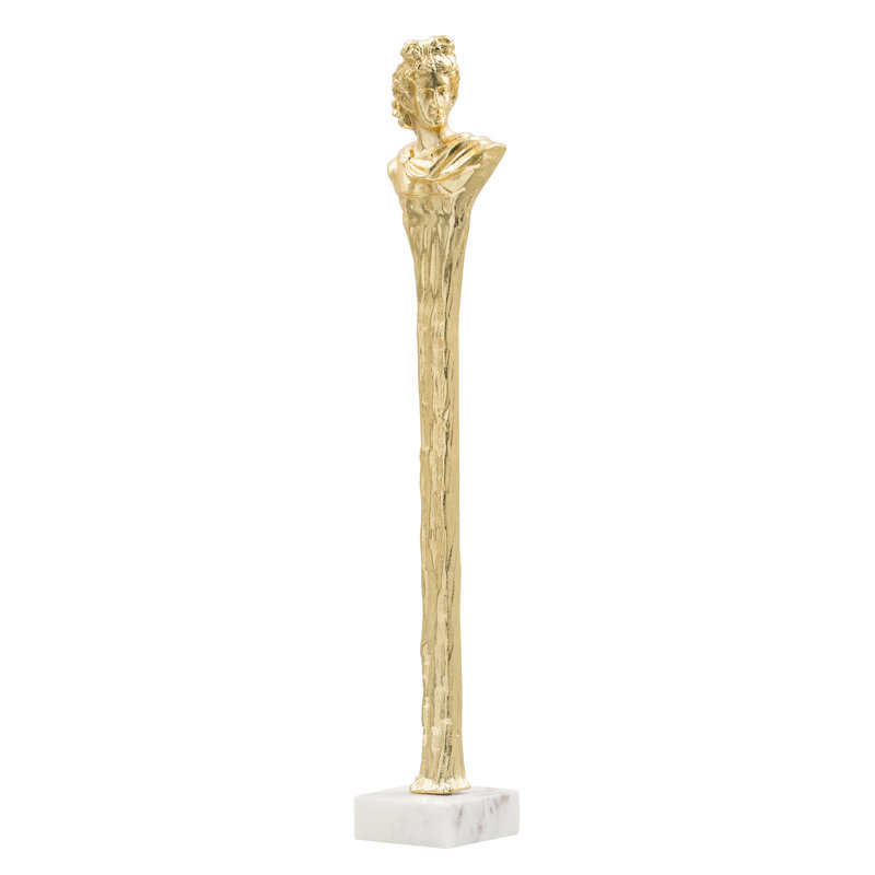 Grande statue Kaeden avec base en marbre, H 28 po x l 5,5 po x P 5,5 po