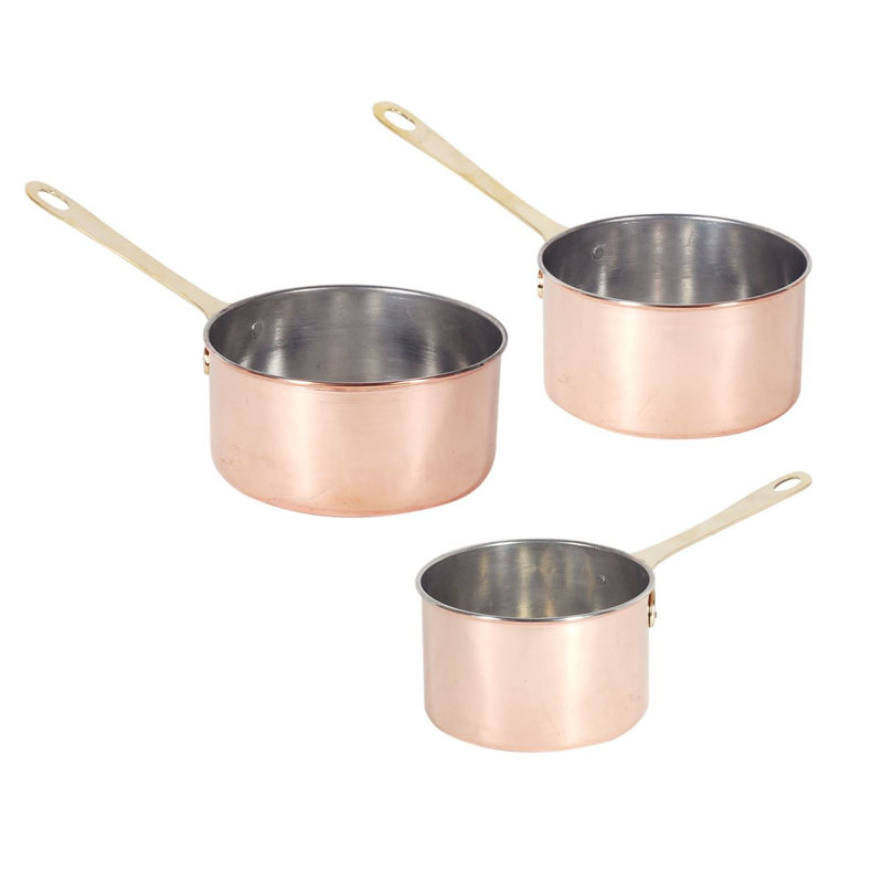 Sigris Brass Saucepan Set