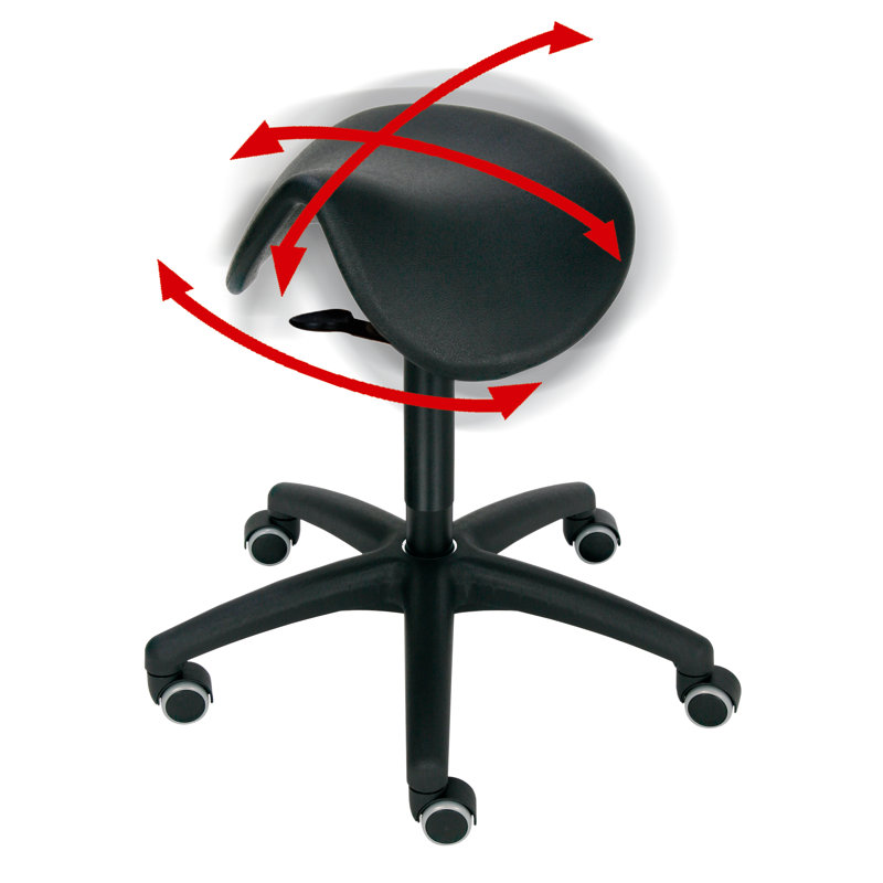 Adjustable Height Ergonomic Stool Wheels