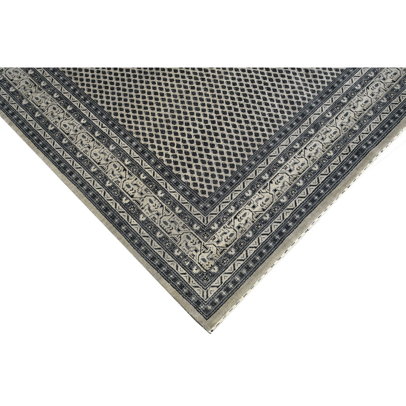 Hand Knotted Oriental Area Rug in Gray/Beige