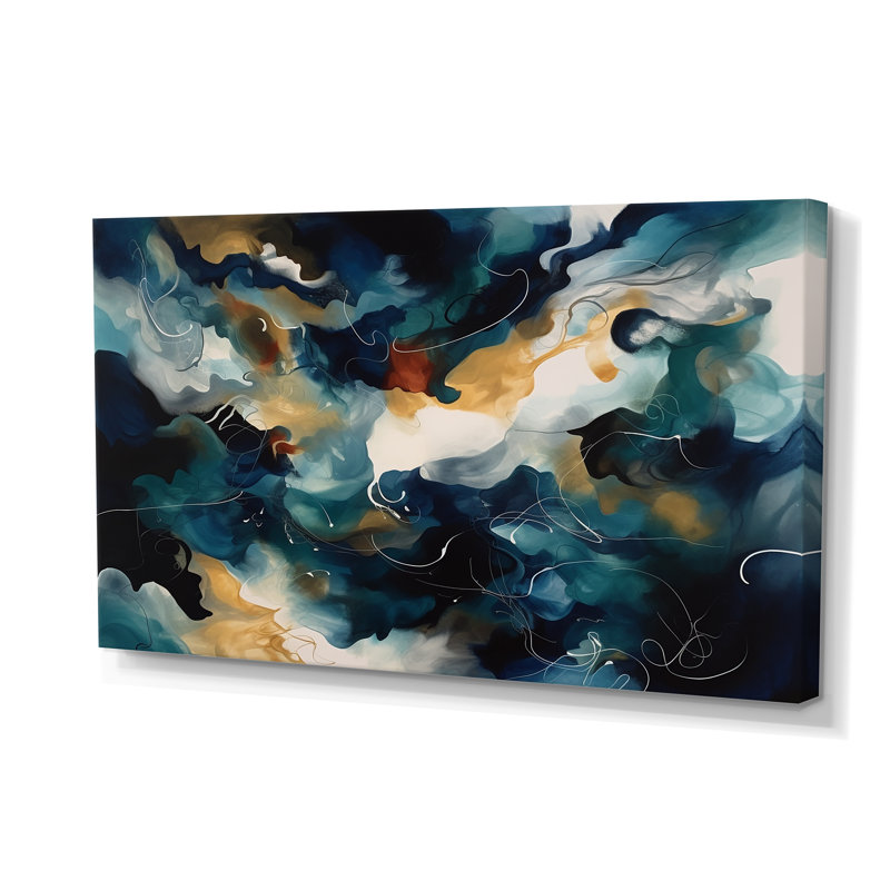 Mouvement artistique bleu et blanc - impression sur toile géométrique moderne