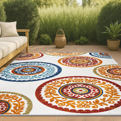 Tapis intérieur / extérieur rouge / bleu Nifelheim