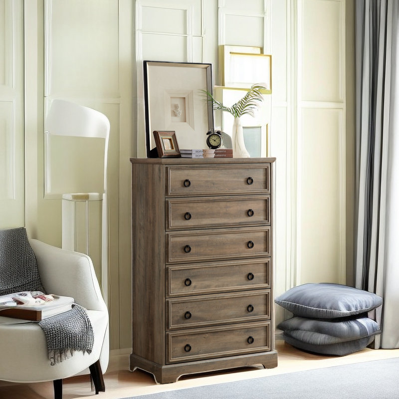 Commode 6 tiroirs Trosclair, Brun