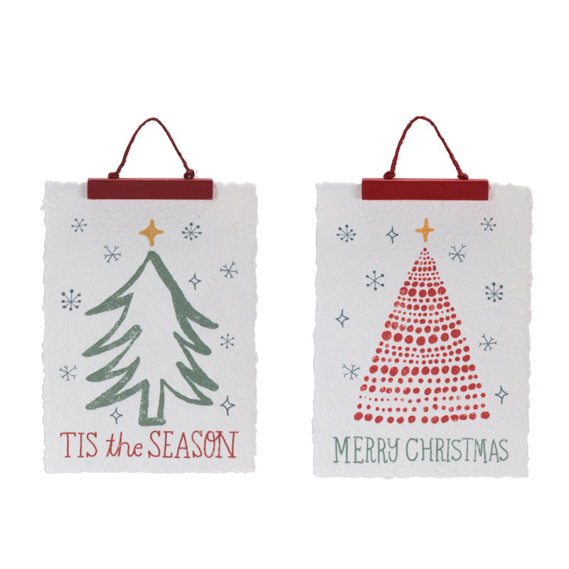 Bannière d'arbre «Merry Christmas & Tis the Season» (ensemble de 2)